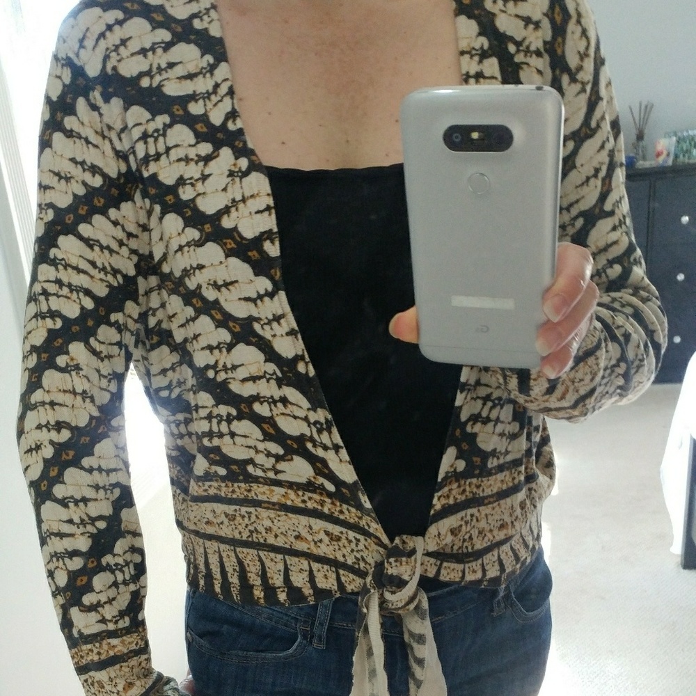 Tie front sweater